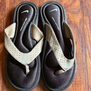 Nike Black and Tan Comfort Sandals